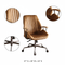 Coffee and Black Adjustable Swivel Faux Leather Rolling Office Chair