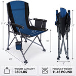 Heavy Duty Portable Folding Camping Chair with Cup Holder & Cooler Pocket - 4