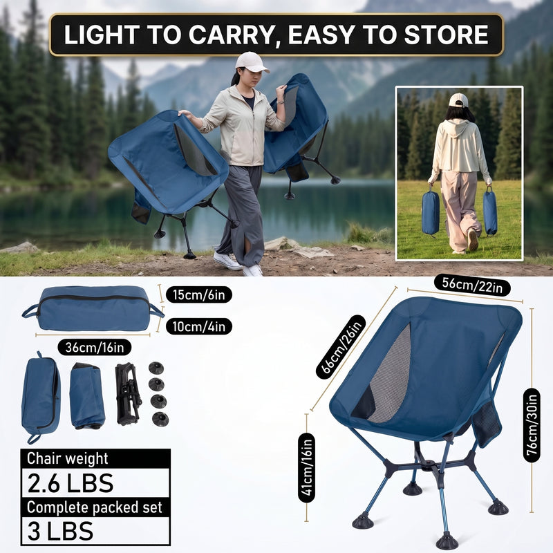 Ultralight Folding Camping Chair – Portable Outdoor High-Back Seat - 4