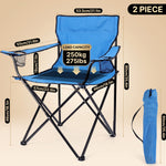 2 Pack Folding Camping Chairs with Cup Holders & Carry Bags - 4
