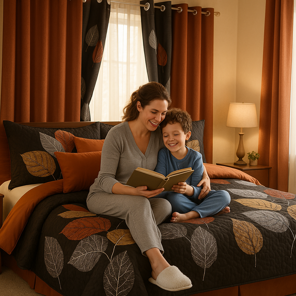 LuxeBreeze 9-Piece All-Season Microfiber Bedding & Curtain Set