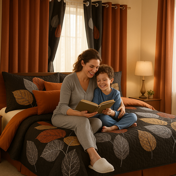 LuxeBreeze 9-Piece All-Season Microfiber Bedding & Curtain Set