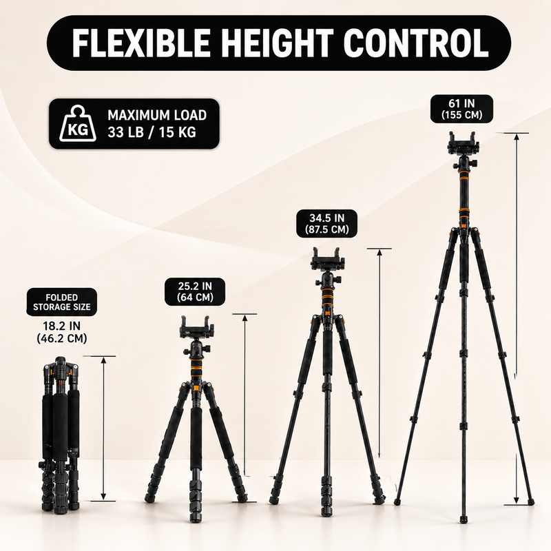 360° Swivel Hunting Chair with Adjustable Legs & Rifle Rest – Portable Tripod Seat - 4
