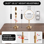 Double-Sided Magnifying Makeup Mirror – LED, Rechargeable, Height-Adjustable - 4