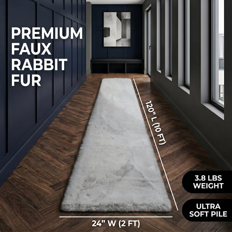 Faux Rabbit Fur Shaggy Rug – Ultra Soft Fluffy Machine Washable Area Rug for Bedroom, Living Room & Teen Room - 4