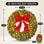 PRE-LIT CHRISTMAS WREATH – WARM LED DOOR DÉCOR - 4