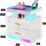 NIGHTSTAND WITH CHARGING STATION – LED, USB-C & DRAWERS - 4
