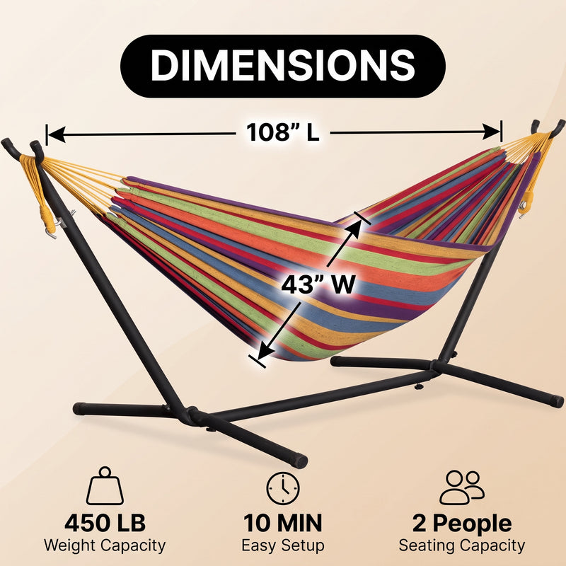Double Hammock with Steel Stand – Indoor & Outdoor Comfort - 4