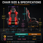 GAMING CHAIR WITH FOOTREST – LUMBAR SUPPORT & 360° SWIVEL - 4