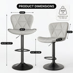COUNTER BAR STOOLS SET OF 2 – ADJUSTABLE SWIVEL FAUX LEATHER SEATS - 4