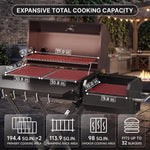 Portable Charcoal Grill with Smoking Function, Foldable Suitcase Design with Wheels, Multi-Tier Storage Rack & Waterproof Cover for Outdoor BBQ Parties - 4