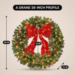 PRE-LIT CHRISTMAS WREATH – WARM LED DOOR DÉCOR - 4
