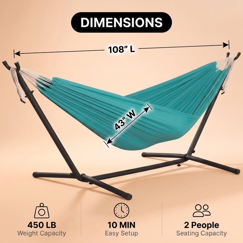 Double Hammock with Steel Stand – Indoor & Outdoor Comfort - 4