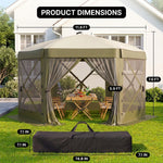 Vevor 12x12 Pop-Up Screen Tent Gazebo – 6-Sided Mesh Shelter with Carry Bag (8–10 People) - 4