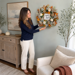 PUMPKIN WREATH FOR FRONT DOOR – FALL FARMHOUSE DÉCOR - 4