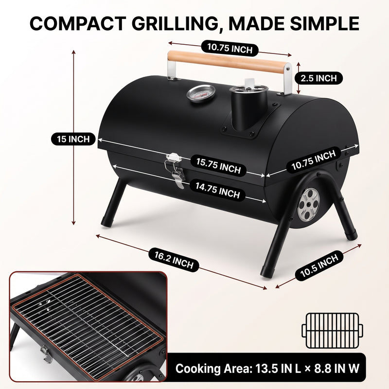 PORTABLE TABLETOP BBQ GRILL – CHARCOAL OUTDOOR GRILLS FOR CAMPING, PATIO, BEACH & BACKYARD - 4