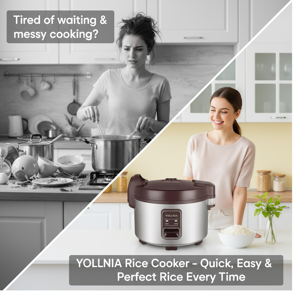 13.8QT/65 Cup Commercial Large Rice Cooker & Food warmer Non-stick Inner Pot Auto Warmer Mode 1350W Fast Cooking