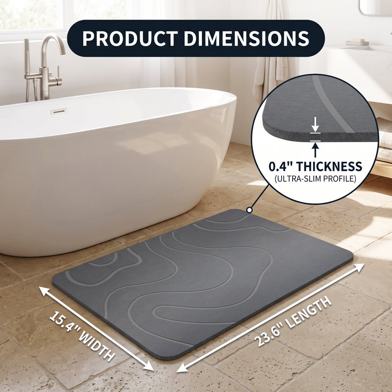 STONE BATH MAT – QUICK-DRY DIATOMACEOUS EARTH SHOWER MAT - 4