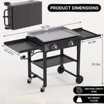 2 & 3 BURNER PORTABLE PROPANE FLAT TOP GRIDDLE – 20,000–45,000 BTU OUTDOOR GRIDDLE WITH SIDE SHELVES & CART - 4