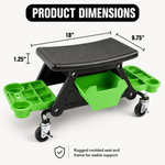 Mobile Mechanic Toolbox Seat with Drawers - Rolling Mechanic Stool with Sliding Tool Tray, Shop Stool with Wheels for Garage & Workshop, Auto Repair - 4