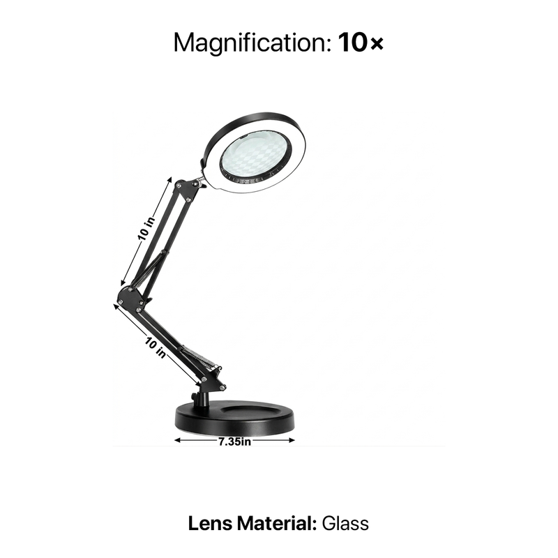 10X to 30X LED Magnifying Lamp – Desk, Clamp & Floor Stand - 4