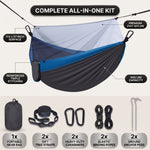 Camping Hammock with Mosquito Net – 1-2 Person, Nylon - 4