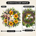 SUNFLOWER WREATH FOR FRONT DOOR – SUMMER FLORAL PORCH DÉCOR - 4