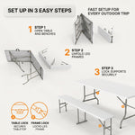 6 FT Folding Picnic Table with Benches - 4