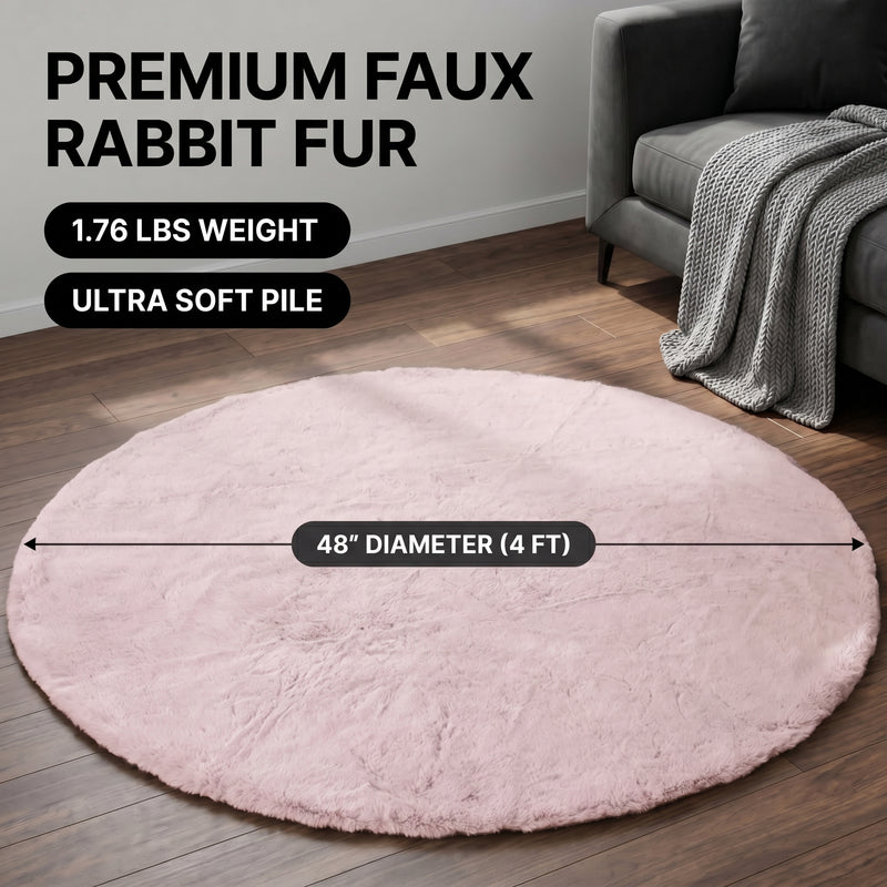 Faux Rabbit Fur Shaggy Rug – Ultra Soft Fluffy Machine Washable Area Rug for Bedroom, Living Room & Teen Room - 4