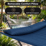 2-Person Outdoor & Indoor Hammock with Adjustable Height, Pillow & Stand – Portable, Sturdy, Colorful - 4