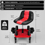Adjustable Rolling Garage Stool – Ergonomic Shop Seat with Casters & Tool Tray | Trufairs - 4(new)