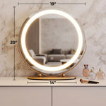 LED Vanity Mirror with Halo Lights – 12" & 19" | Dimmable LED Makeup Mirror with 360° Rotation, Touch Control | Gold & White - 4 (replacement)
