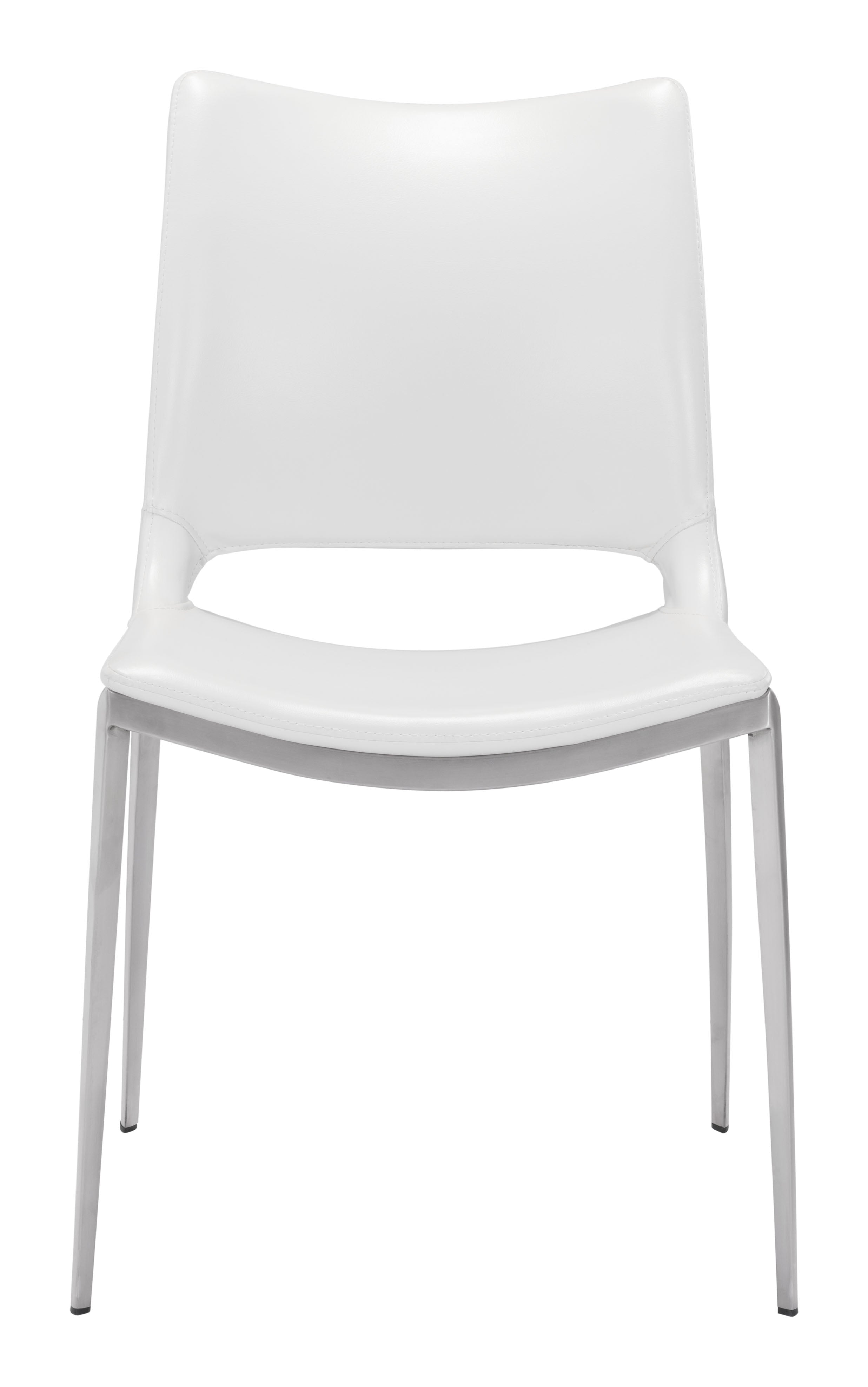 Ace Dining Chair White & Silver