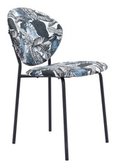 Clyde Dining Chair Leaf Print & Black