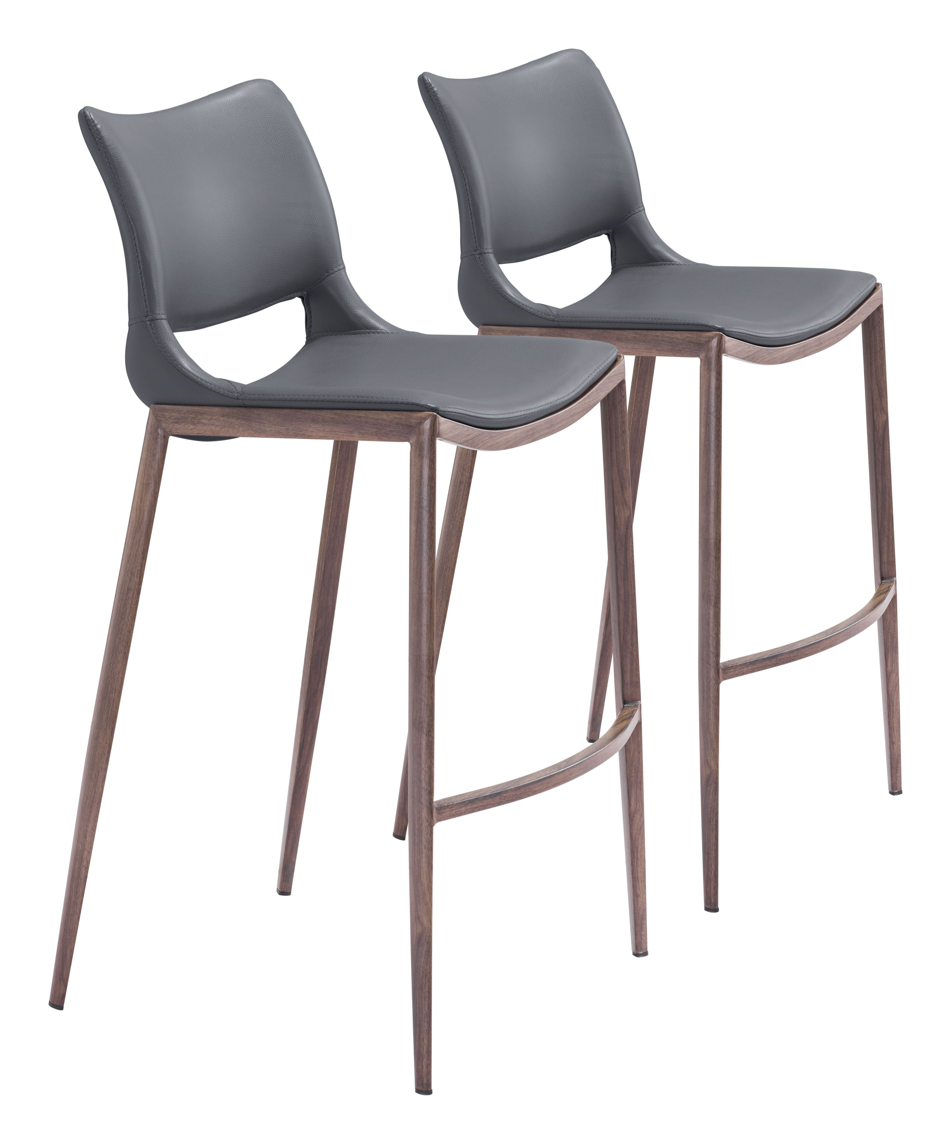 Ace Barstool Dark Gray & Walnut