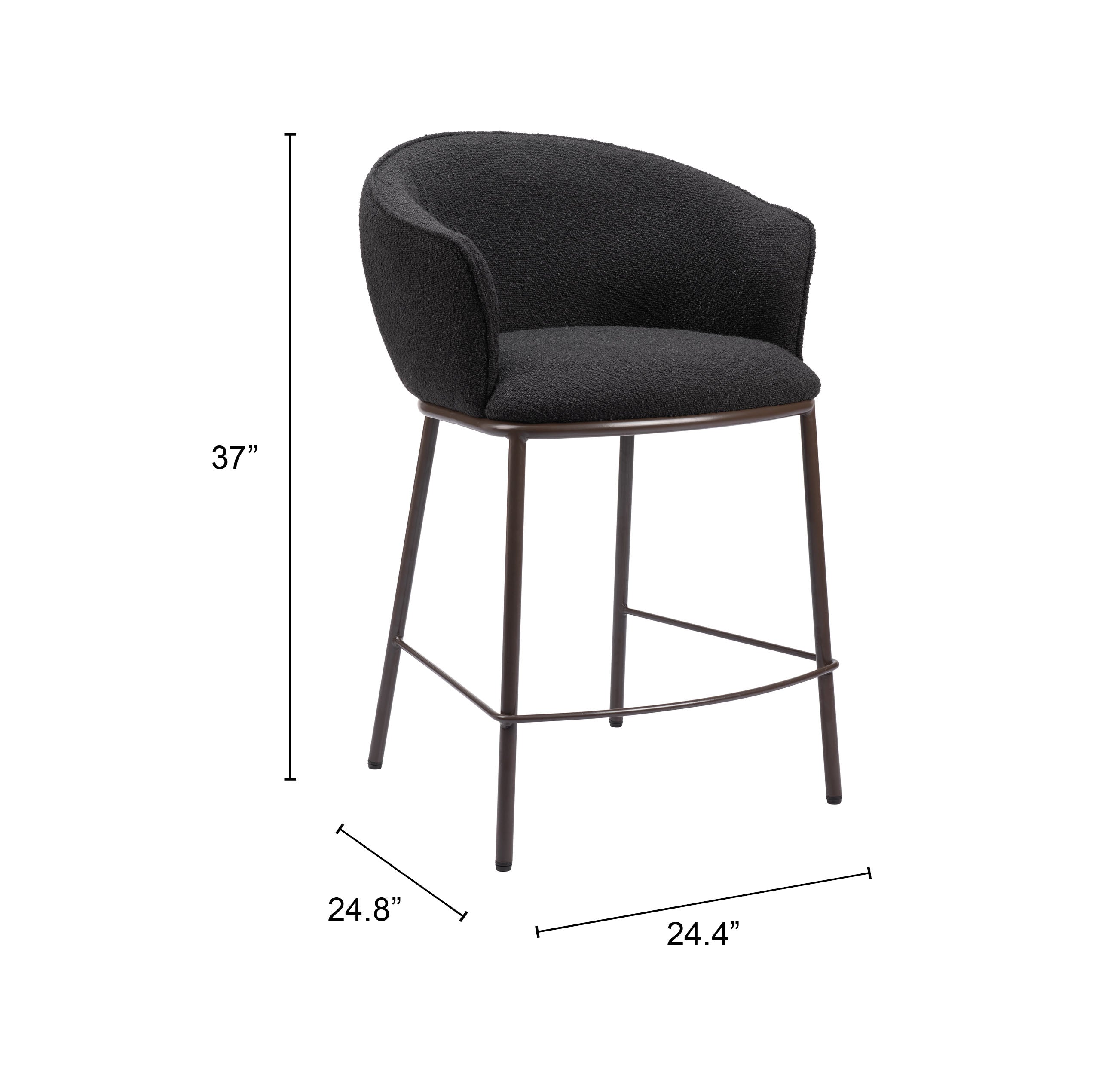 Essen Counter Stool Black & Bronze