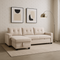 Premium Beige Woven Fabric Reversible Sleeper Sectional with Storage Chaise - Multi-Functional Living Room Furniture Set