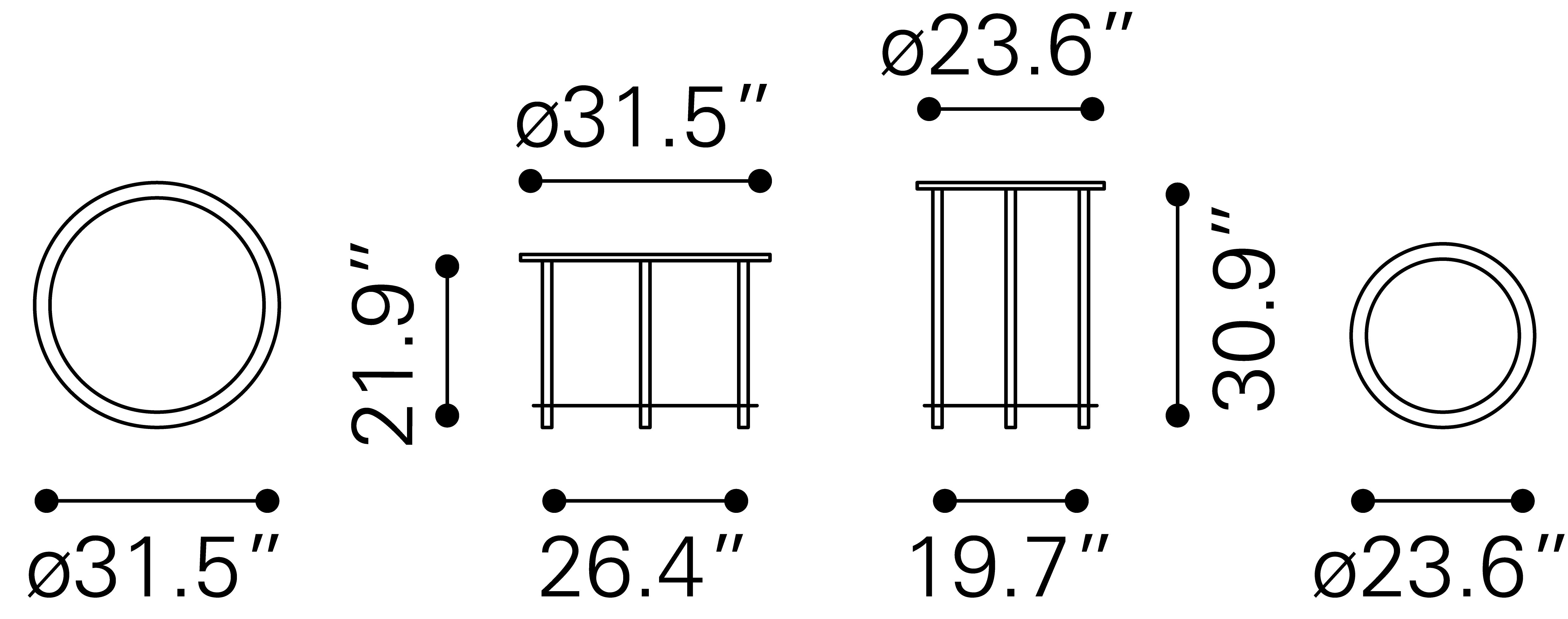 Davis Coffee Table Set White & Black