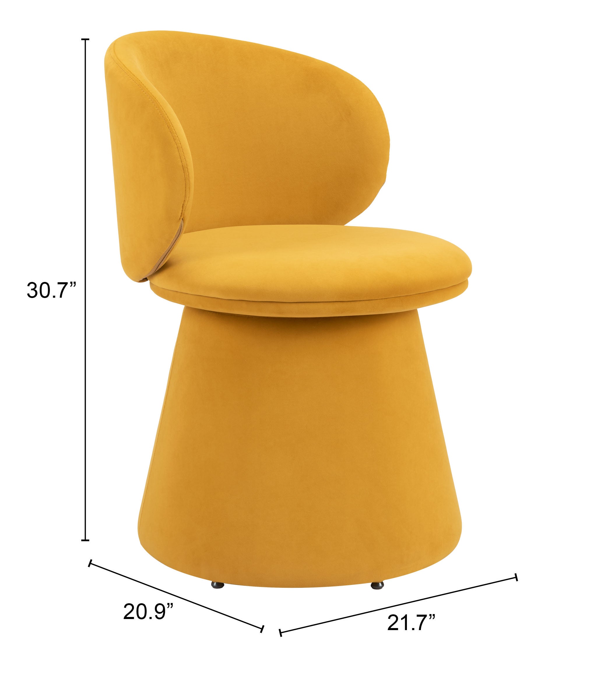 Oblic Swivel Dining Chair Orange