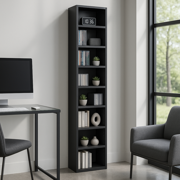 Premium 8-Tier Media Tower Rack - Ultimate Slim Storage Solution for Home & Office