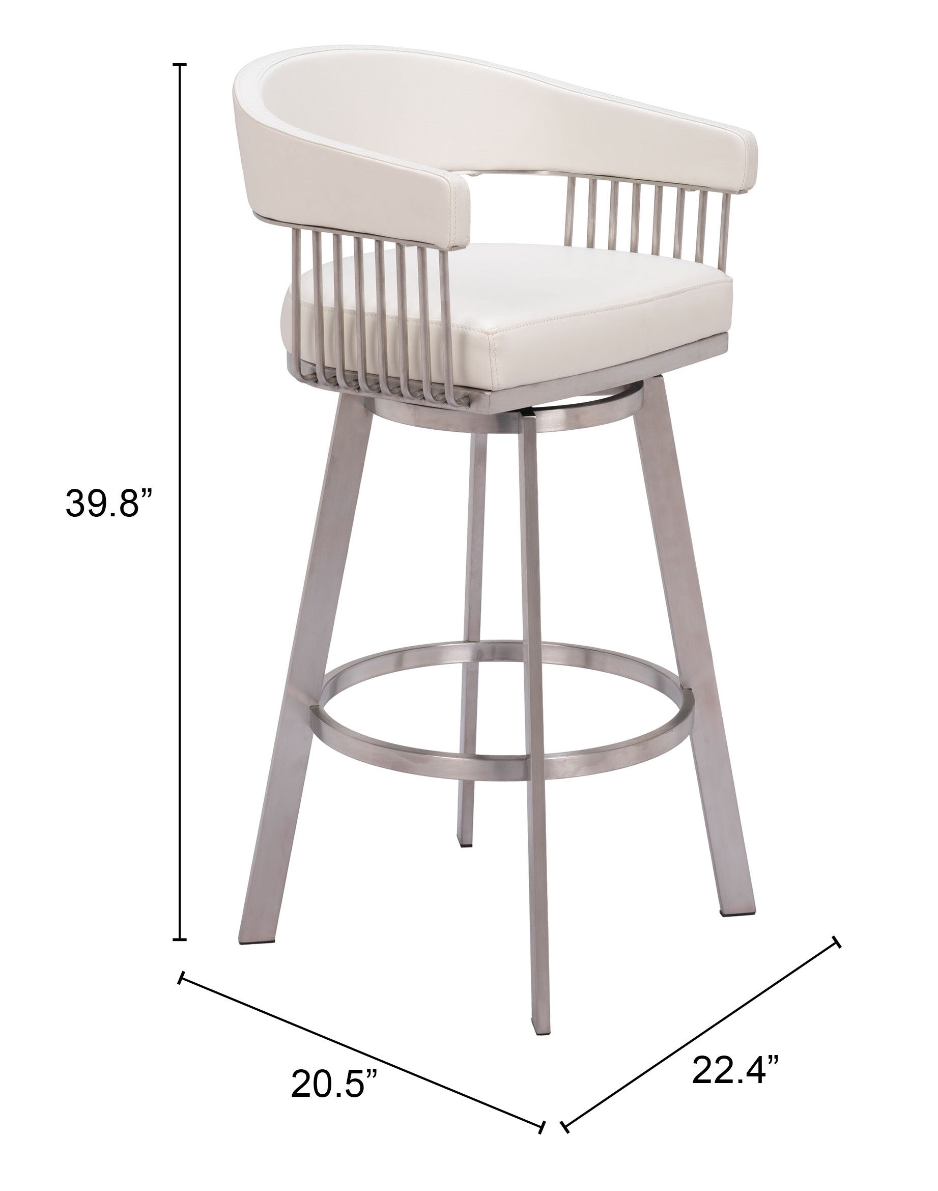 Bantry Swivel Barstool White