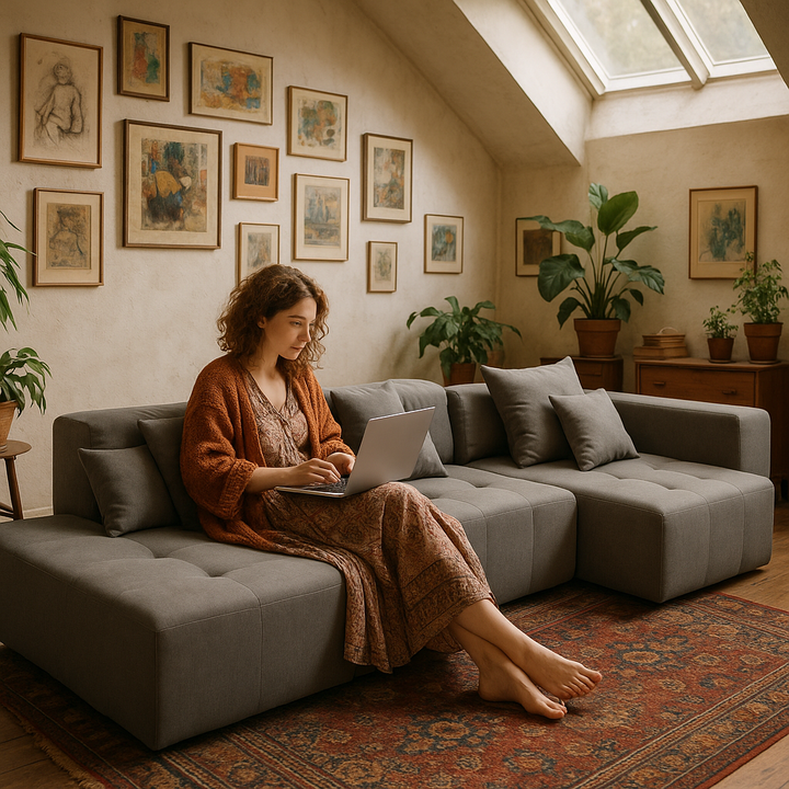 Premium 105.5" Modular Cloud Sectional Sofa - Wrinkle-Resistant Corduroy L-Shape Couch with Tufted Design & No Assembly Required