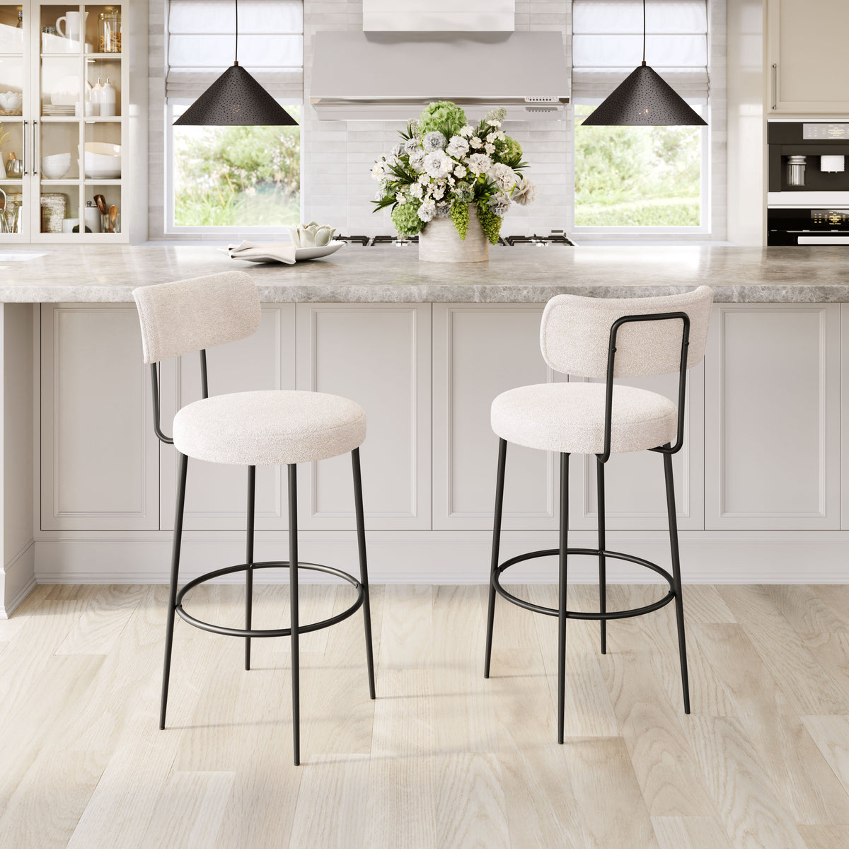 Blanca Barstool (Set & of 2) Ivory