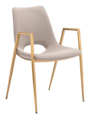 Desi Dining Chair Beige & Gold