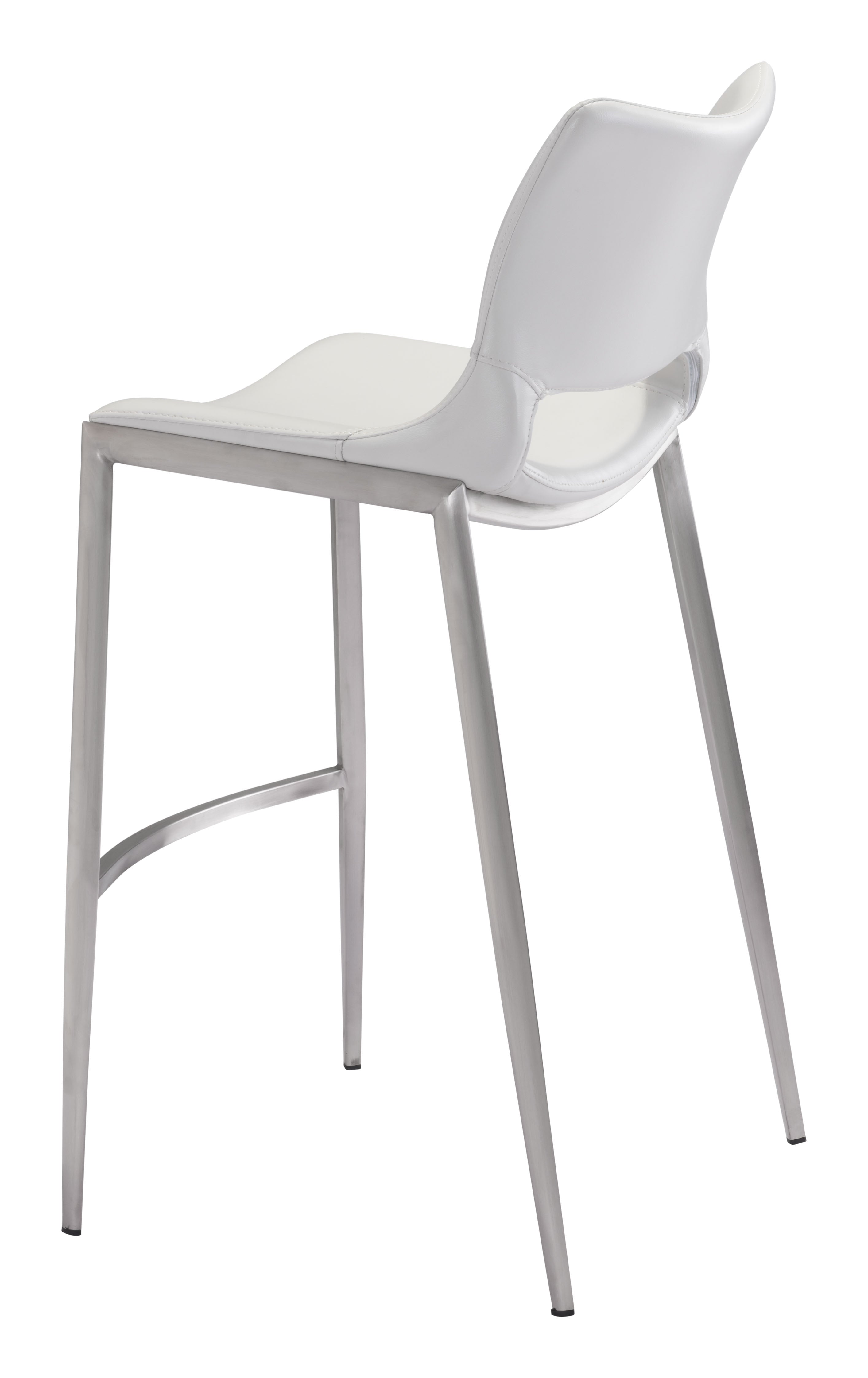 Ace Barstool White & Silver