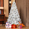4ft White Christmas Tree with Memory Wire, 328 Tips Hinged Artificial PVC Tree, Easy Assembly Holiday Xmas Tree for Indoor Decor (Ornaments Not Included)