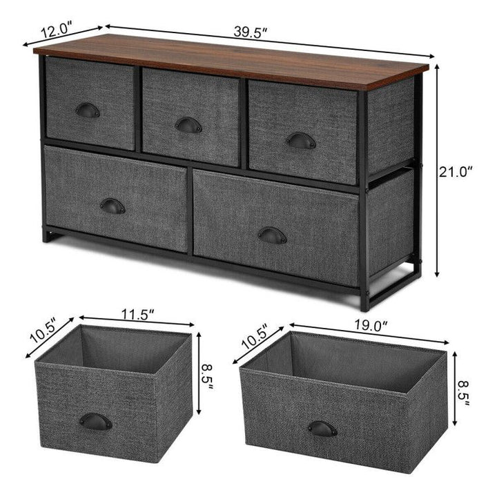 5-Drawer Fabric Storage Tower