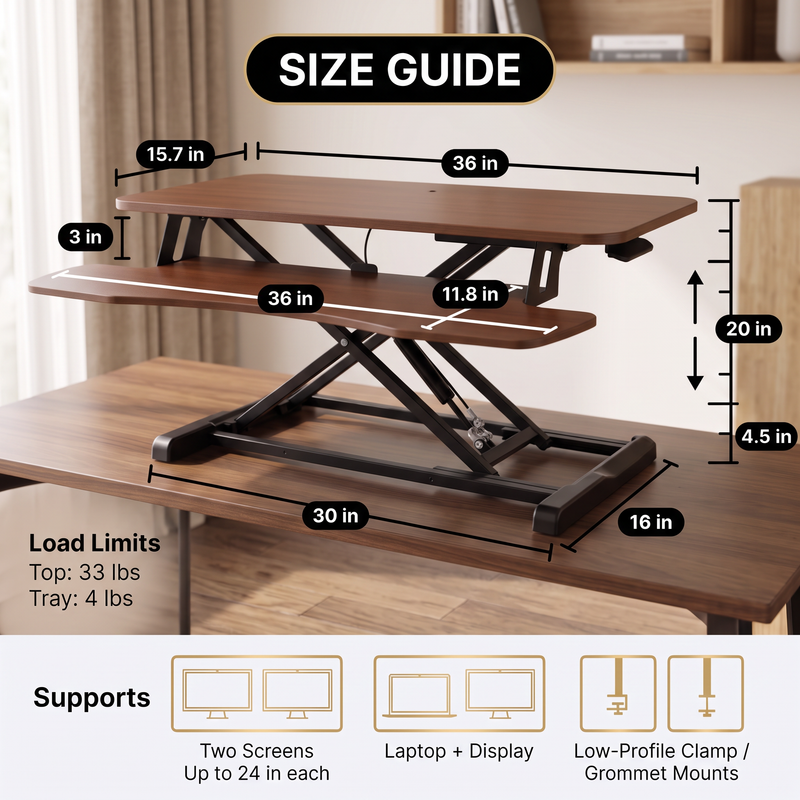 Standing Desk Converter – Adjustable Sit-to-Stand Desk Riser - 5.