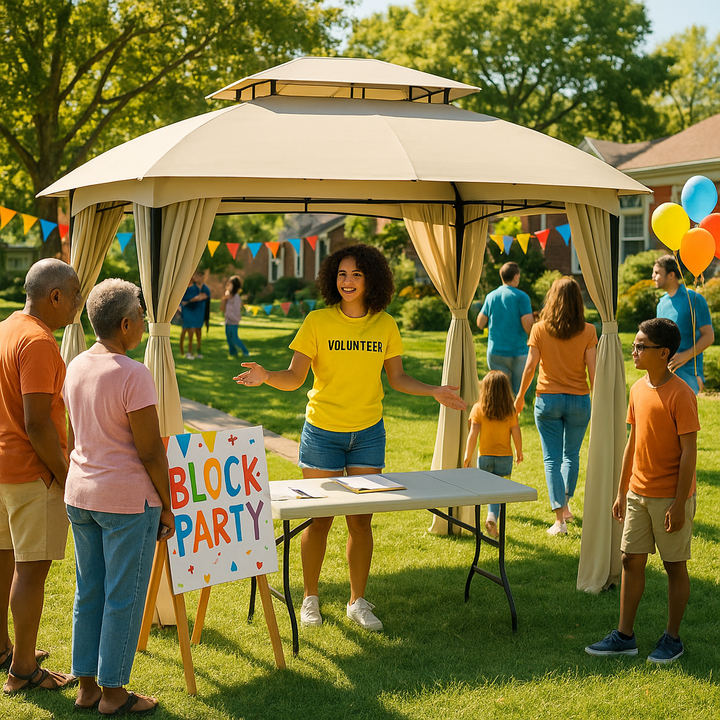 Exclusive 10' x 13' Patio Gazebo Canopy - Premium Double Vented Roof Steel Frame Outdoor Shelter