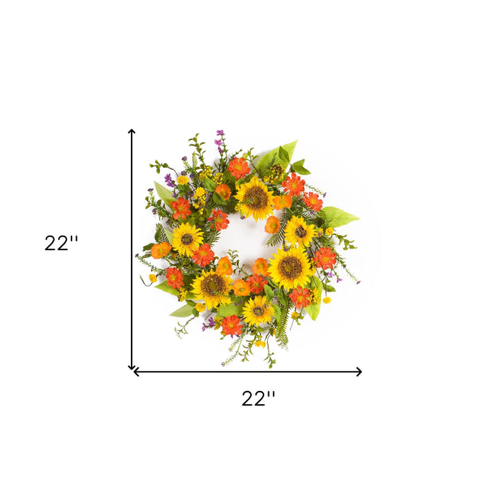 Sunflower Serenity Wreath – Vibrant Seasonal Charm | Home Decor | Trufairs